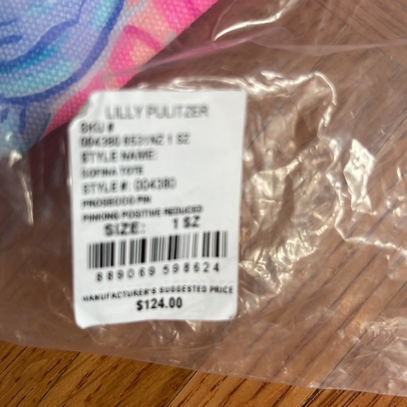 NWT / NIP Lilly Pulitzer Sofina tote Prosecco Pink Pinking Positive reduced - Picture 4 of 5